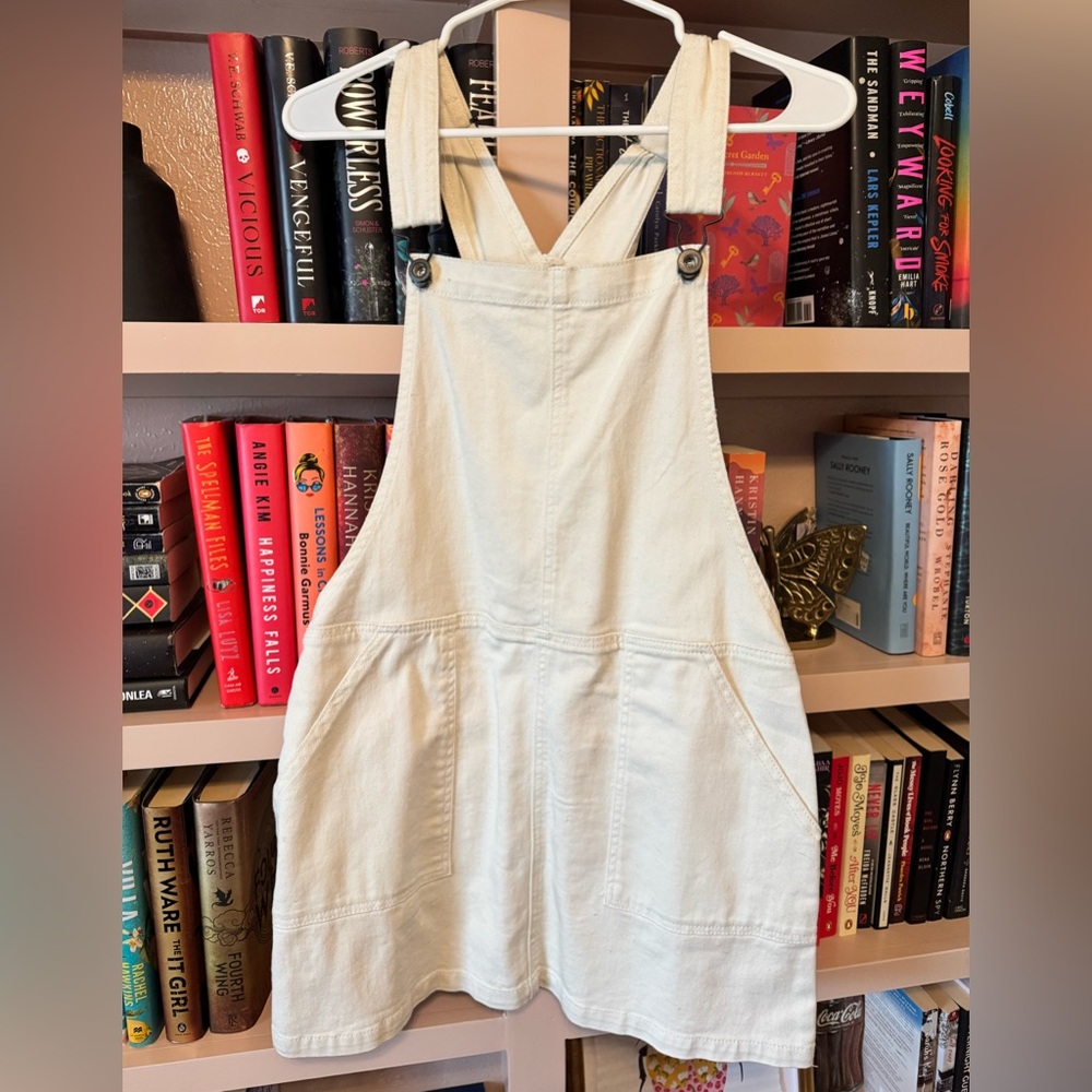 Altar’d State White Denim Overall Dress